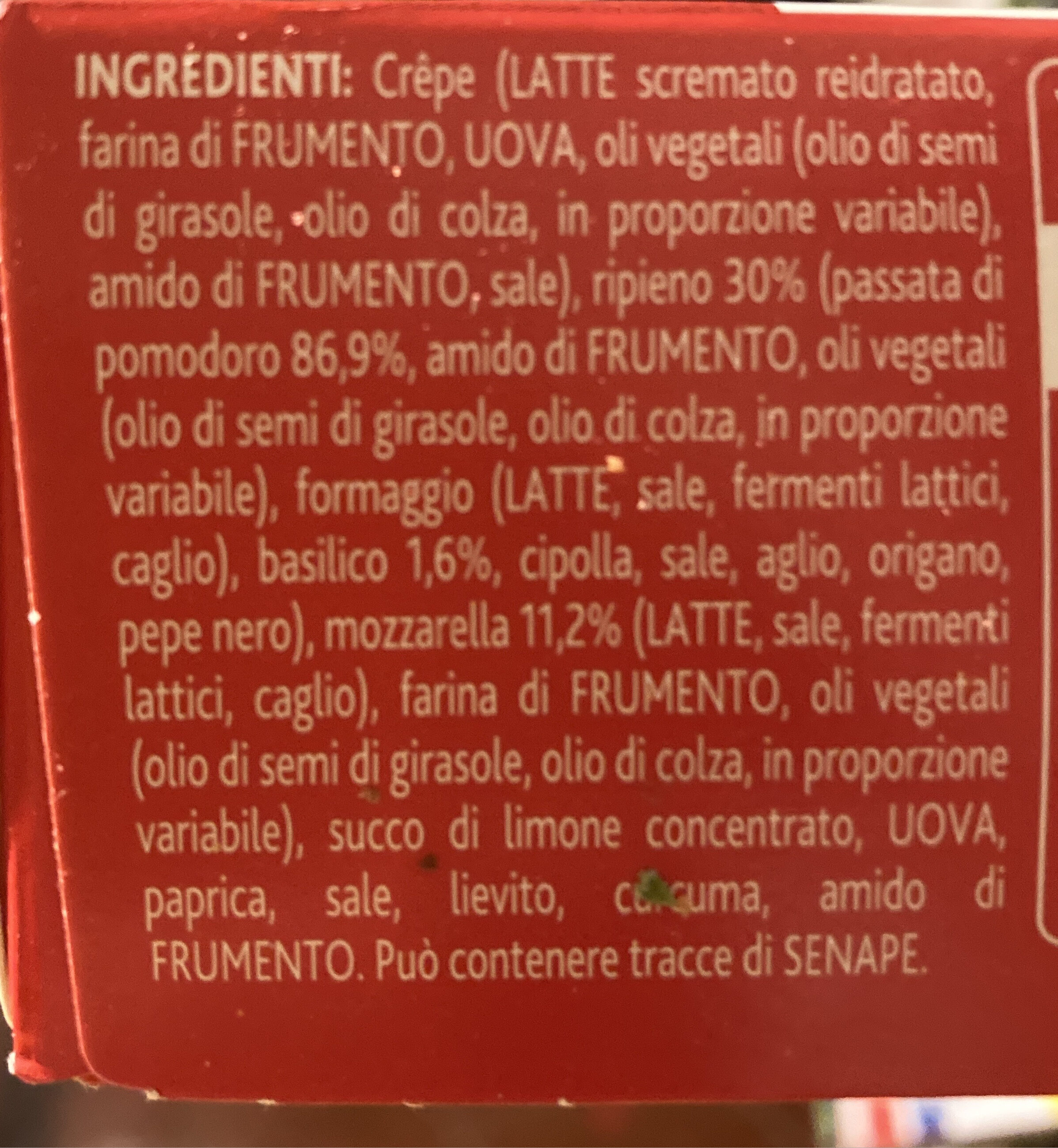 Sofficini pomodoro - Ingredienti
