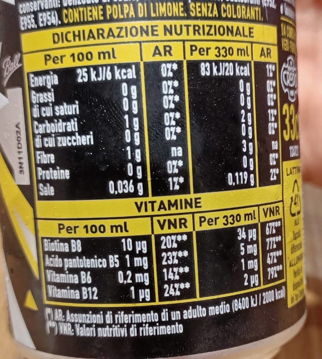 Lemon soda zero - Nutrition facts - it