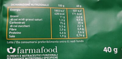 Chips, all'olioextravergine di oliva - Valori nutrizionali