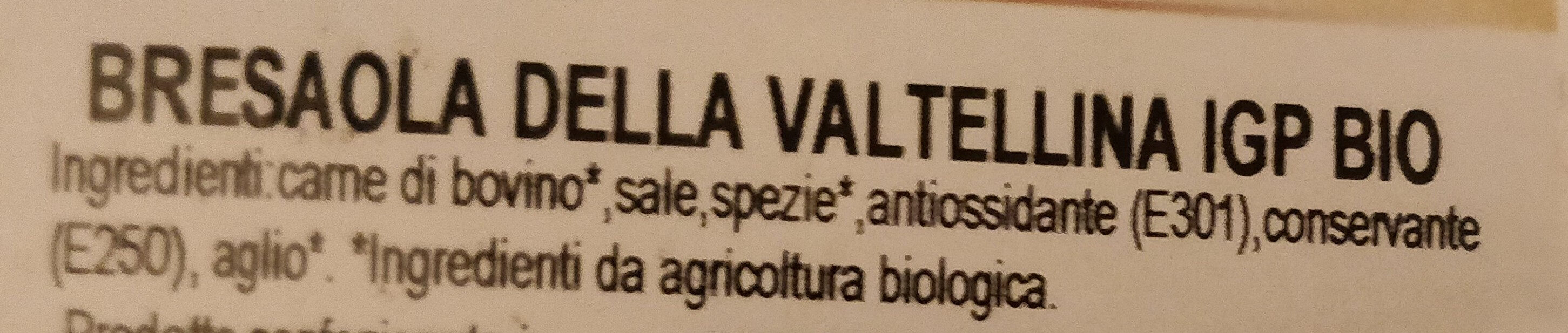 Bresaola Bio Valtellina IGP - Ingredienti