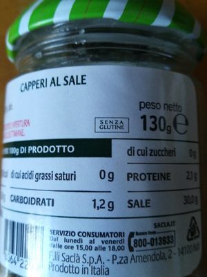 Capperi al Sale Marino - Tableau nutritionnel