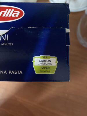 Barilla pates rigatoni - Recycling instructions and/or packaging information - fr