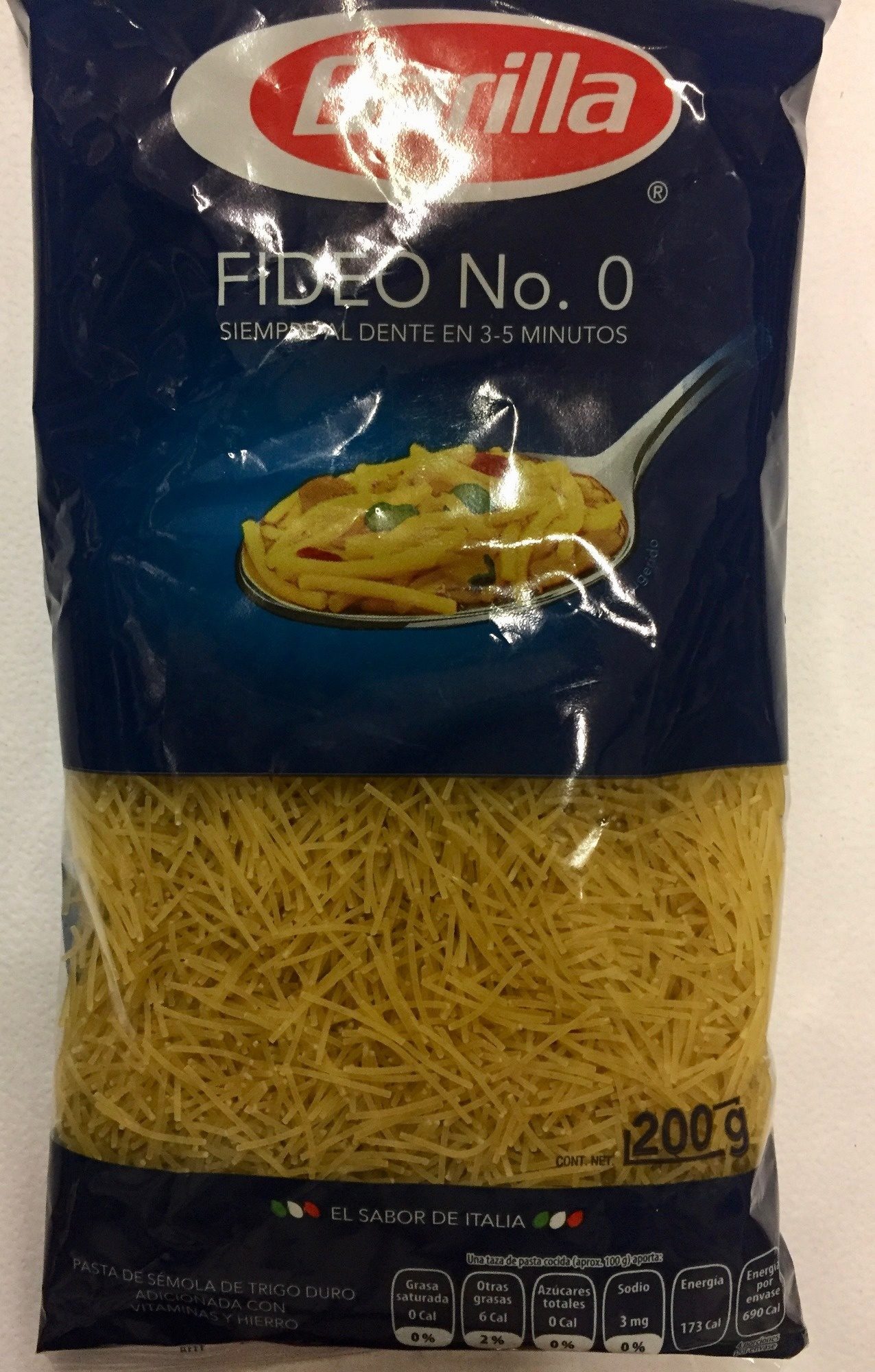 Barilla Fideo No. 0 - Producto