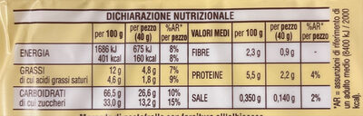 Crostatine Albicocca - Valori nutrizionali