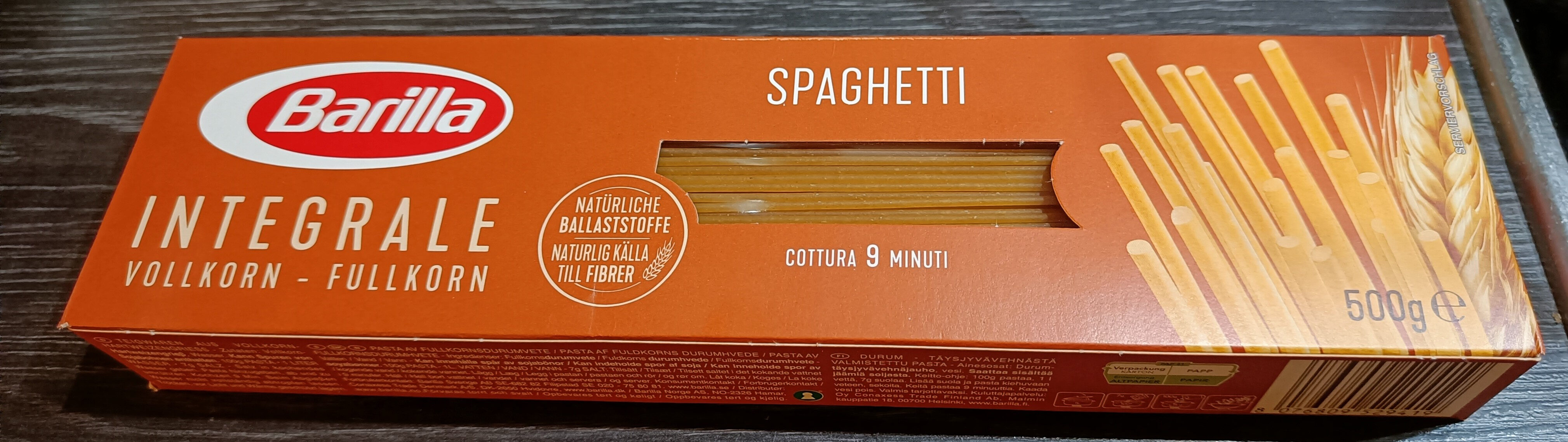 Pâtes spaghetti au blé complet integral 500g - Produkt