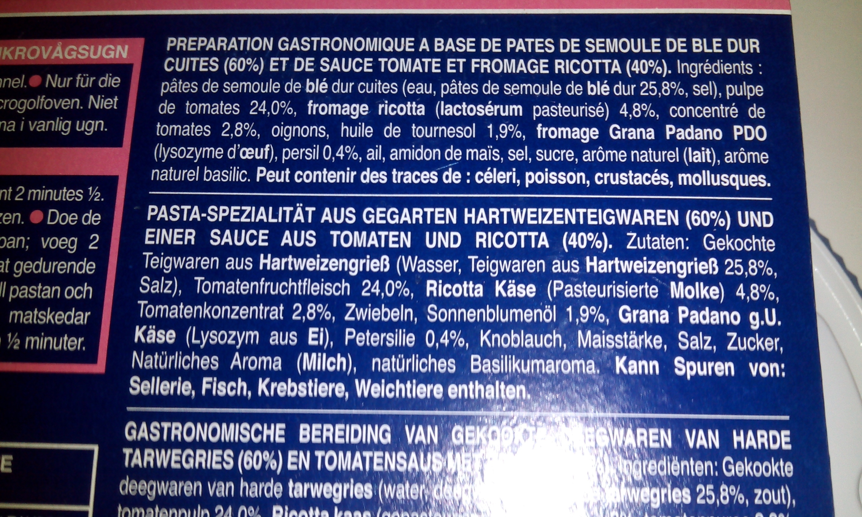 Gemelli pomodoro e ricotta (Sauce tomate et ricotta) - Ingredients - fr