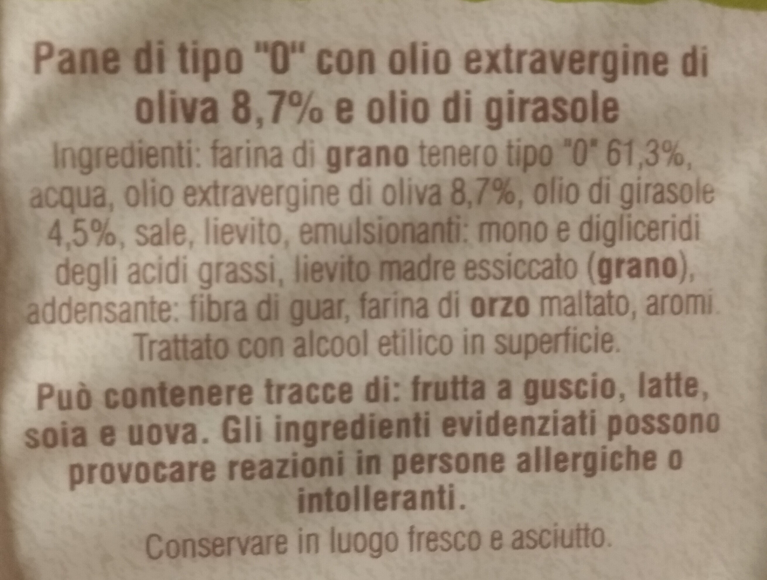Focaccelle all'olio extra vergine di oliva - Ingrédients - it