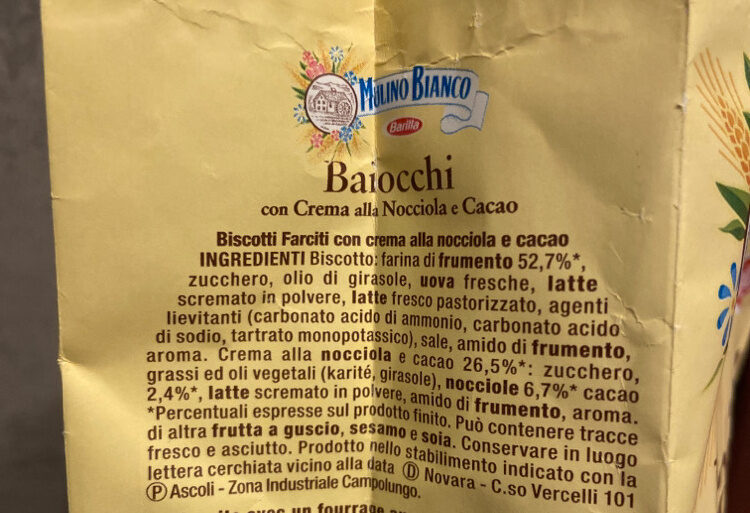 Baiocchi - Ingredienser - de
