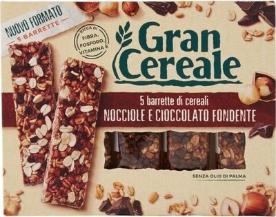 Barrette di cereali nocciole e cioccolato fondente - Producto - it