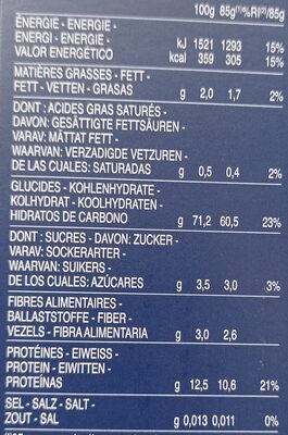 Barilla pates collezione papiri 450g - Tableau nutritionnel