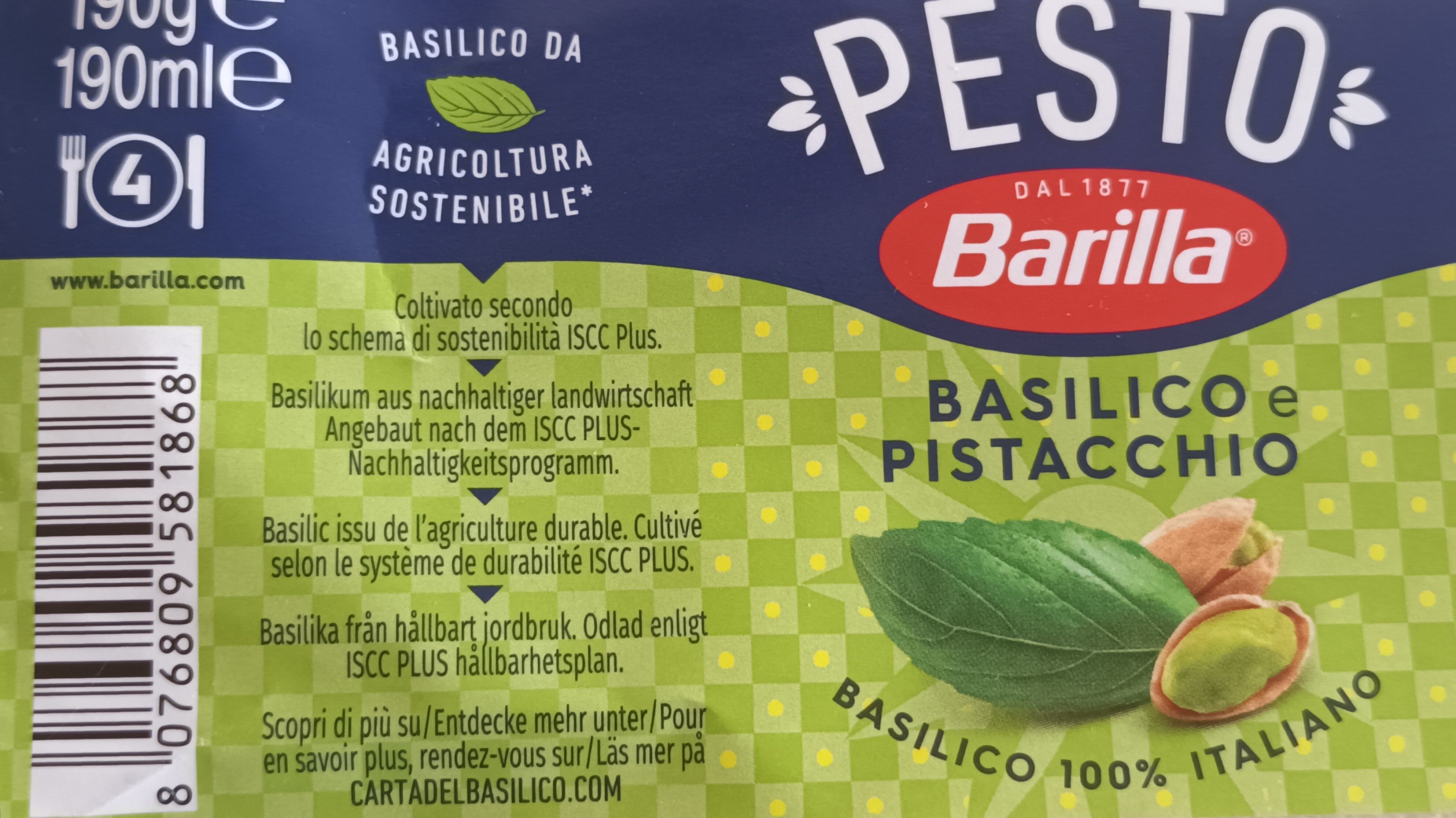 Barilla pesto pistache et basilic 190g - Recycling instructions and/or packaging information - fr