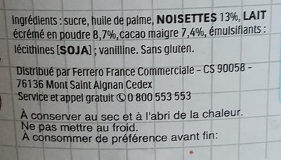 Nutella - Ingredients - fr