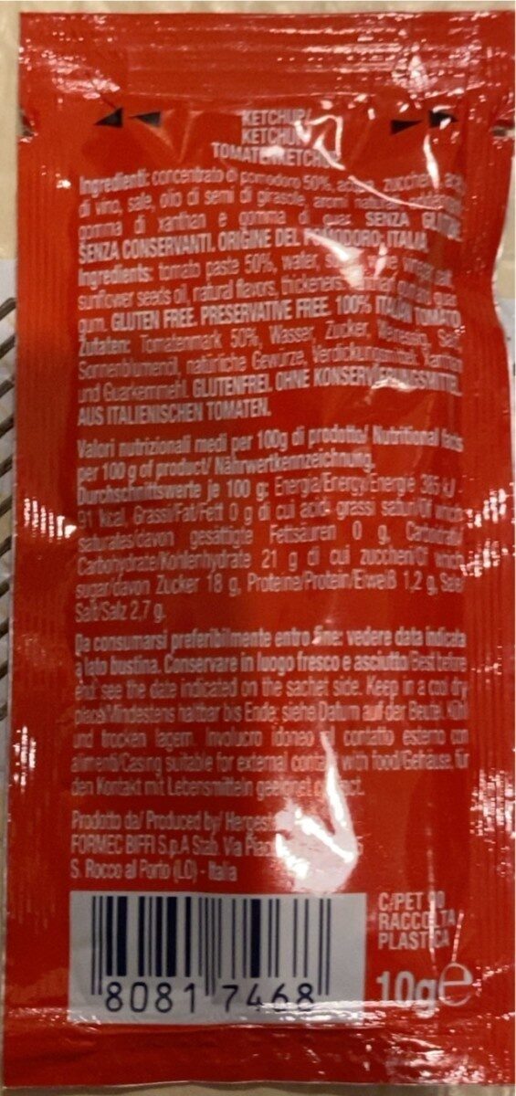Ketchup - Nutrition facts - it