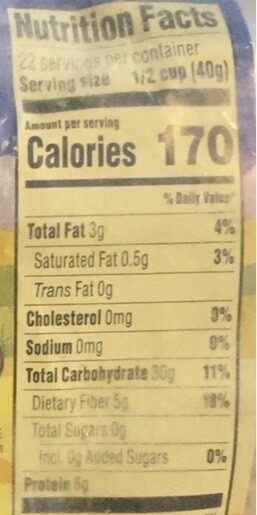 Thick rolled oats - Nutrition facts