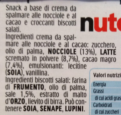 Nutella&go - Ingredienti