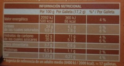 Galletas Digestive con chocolate con leche - Nutrition facts - es