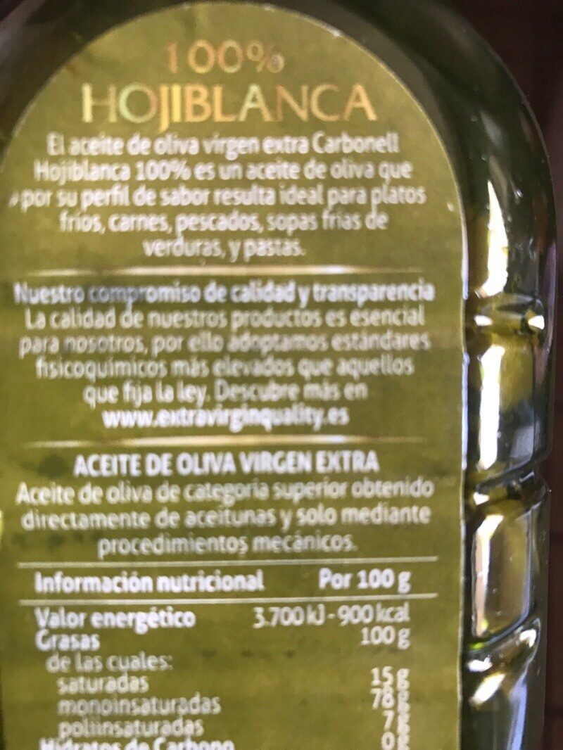 Aceite De Oliva Virgen Extra Hojiblanca - Ingredientes