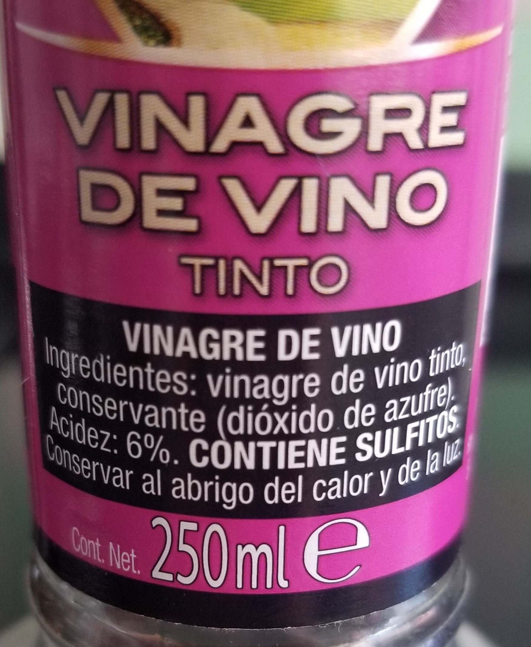 Vinagre de vino tinto - Ingredientes