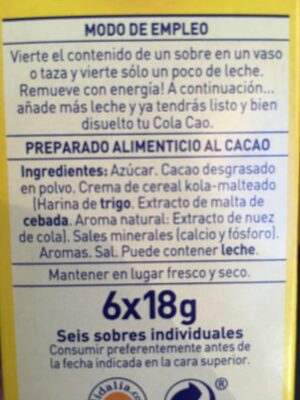 Cola Cao - Ingredients - fr