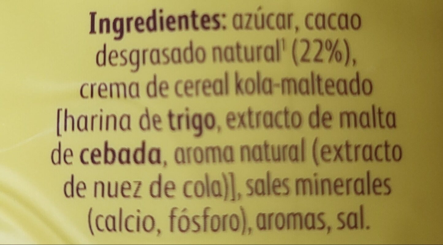 Cola Cao original - Ingredients - es
