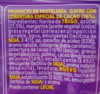 Gofre Qe - Ingredients - es
