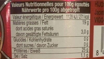 Thon Blanc Entier - Nutrition facts - fr