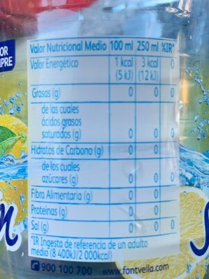 Font Vella sensación sabor limón - Nutrition facts - es