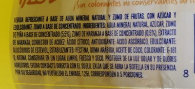 Font Vella Levité Piña 1,25L Agua Con Zumo - Ingredientes