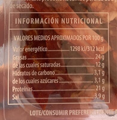 hilos de chorizo extra - Nutrition facts - es
