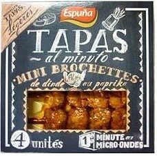 Mini brochettes de dinde au paprika Tapas ESPUNA, 4 unites - Product - fr