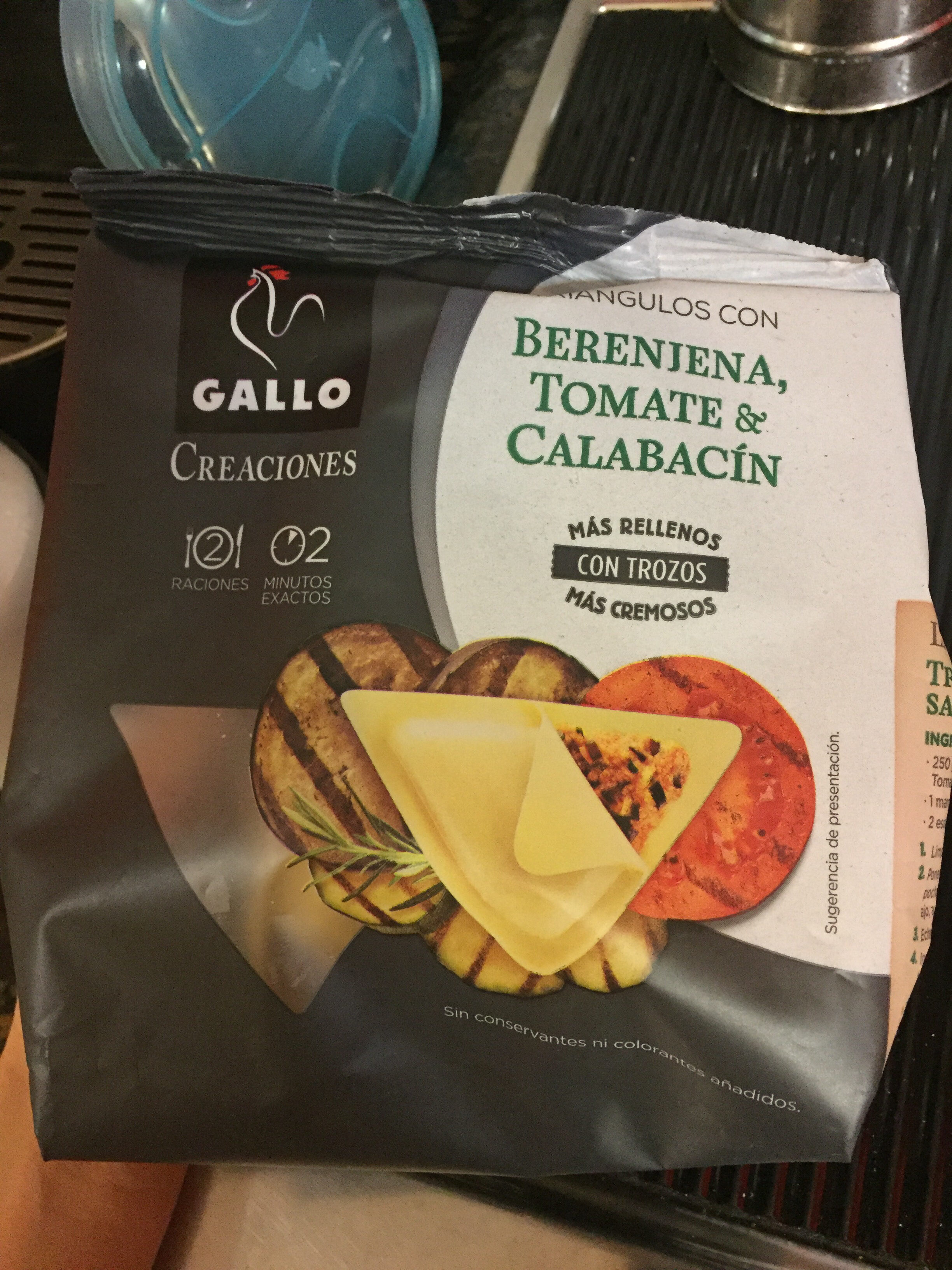 Triangulos con berenjena tomate & calabacin - Product