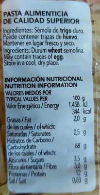 Fideos n:5 - Nutrition facts