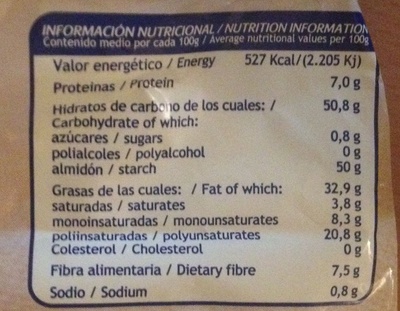 Patatas Artesanales Jamón - Nutrition facts - es
