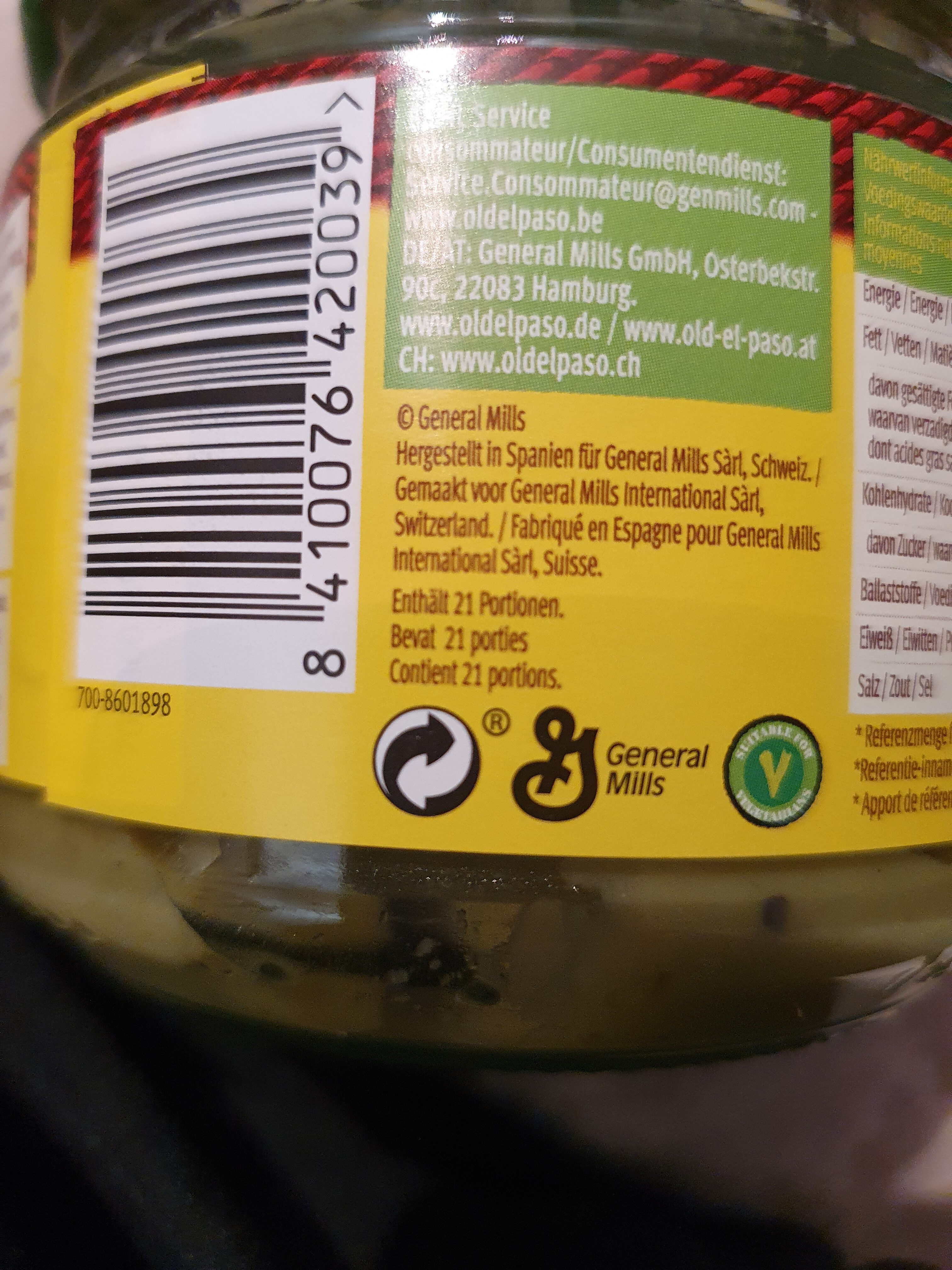 Guacamole Mild - Wiederverwertungsanweisungen und/oder Verpackungsinformationen - fr