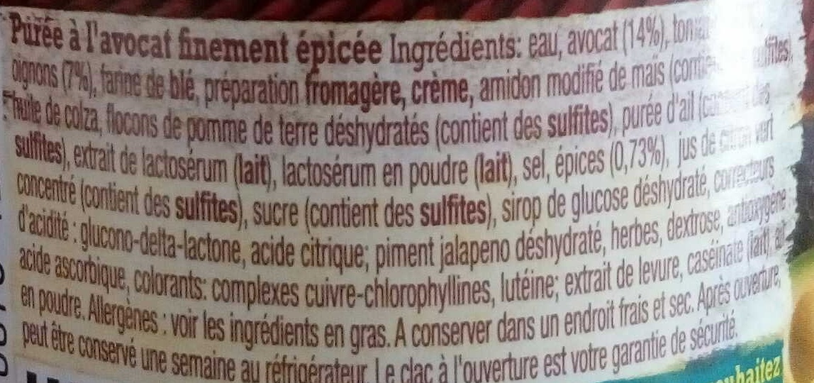 Guacamole - Ingredients - fr