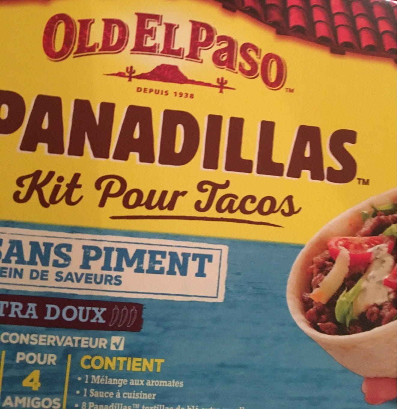 Kit tacos panadillas sans piment OLD EL PASO - Produit