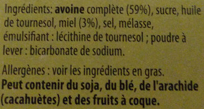Crunchy avoine et miel - Ingredientes - fr