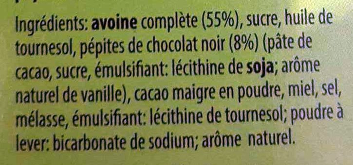 Crunchy Avoine & Chocolat Noir - Ingrédients