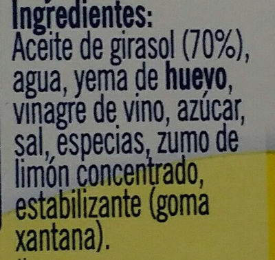 Mayonesa - Ingredientes