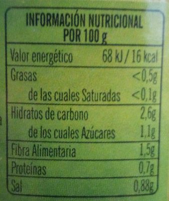 Judías verdes planas - Informació nutricional - es