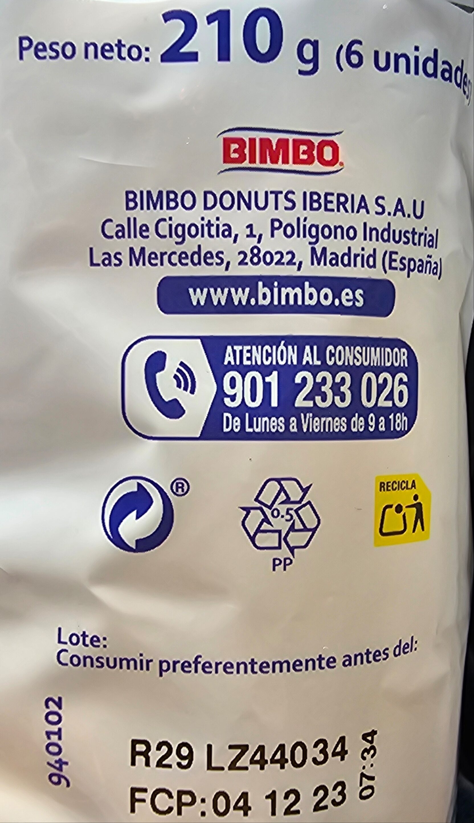 Pan de leche 0% azúcares - Recycling instructions and/or packaging information - es