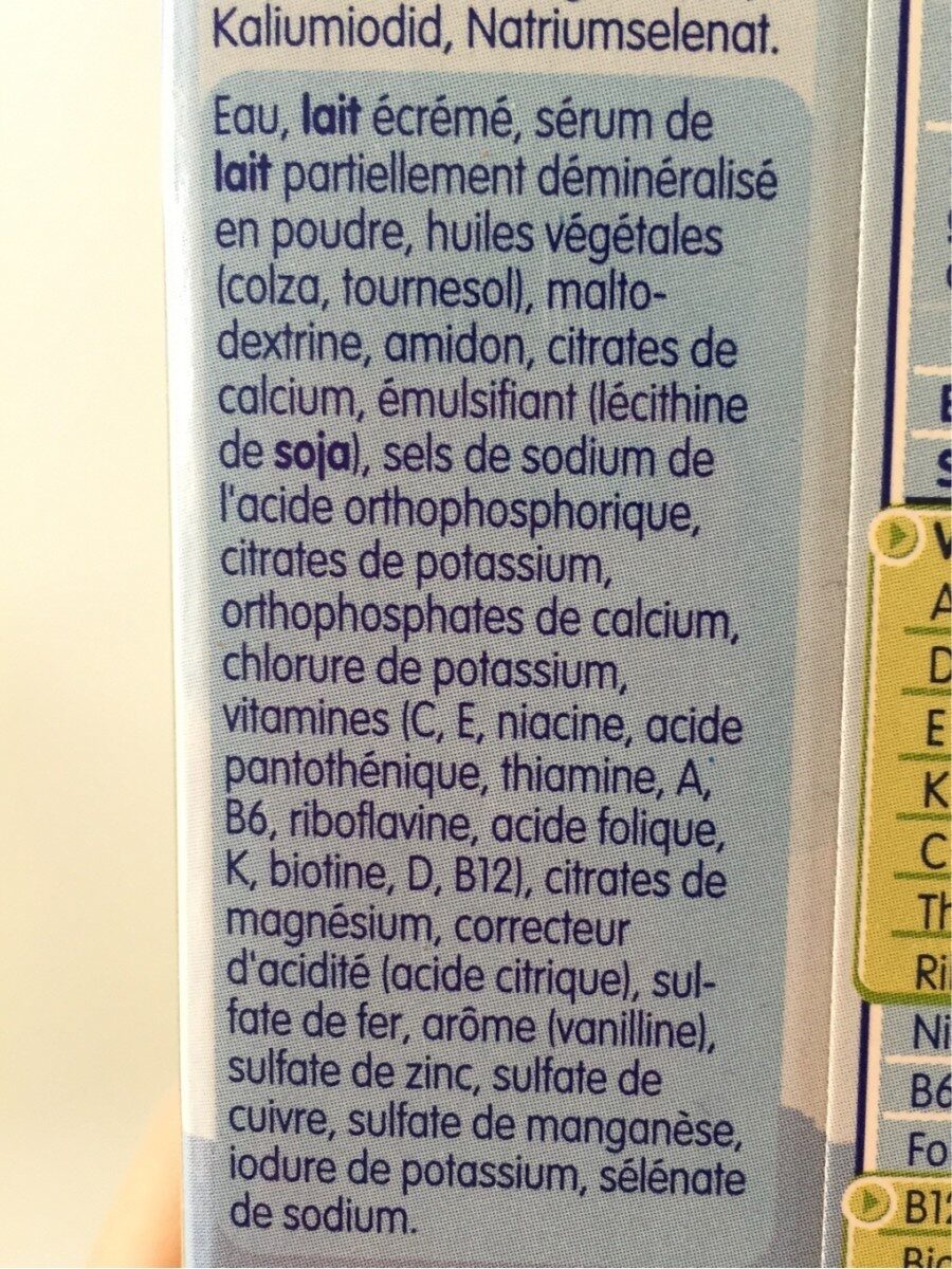 Junior Milk - Ingredients - fr