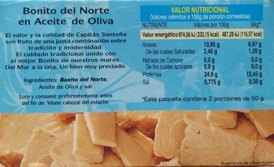 Bonito norte - Nutrition facts - es