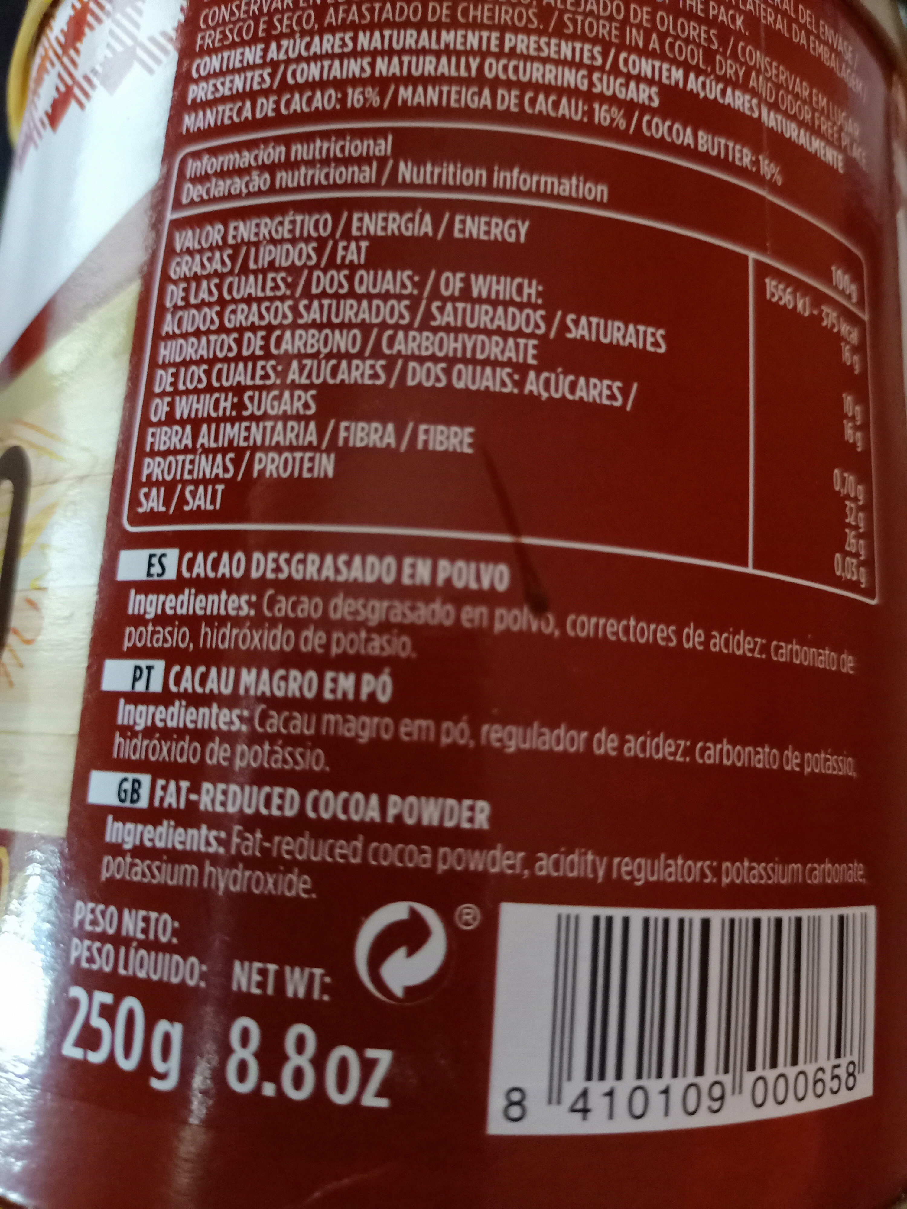 Cacao puro en polvo desgrasado - Ingredients