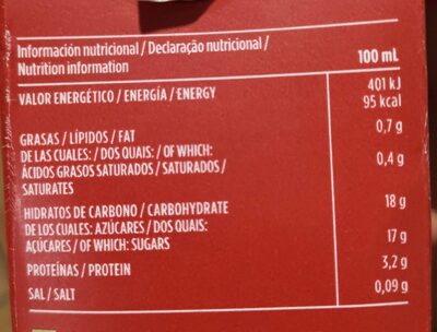 Valor A La Taza brik - Informació nutricional - es