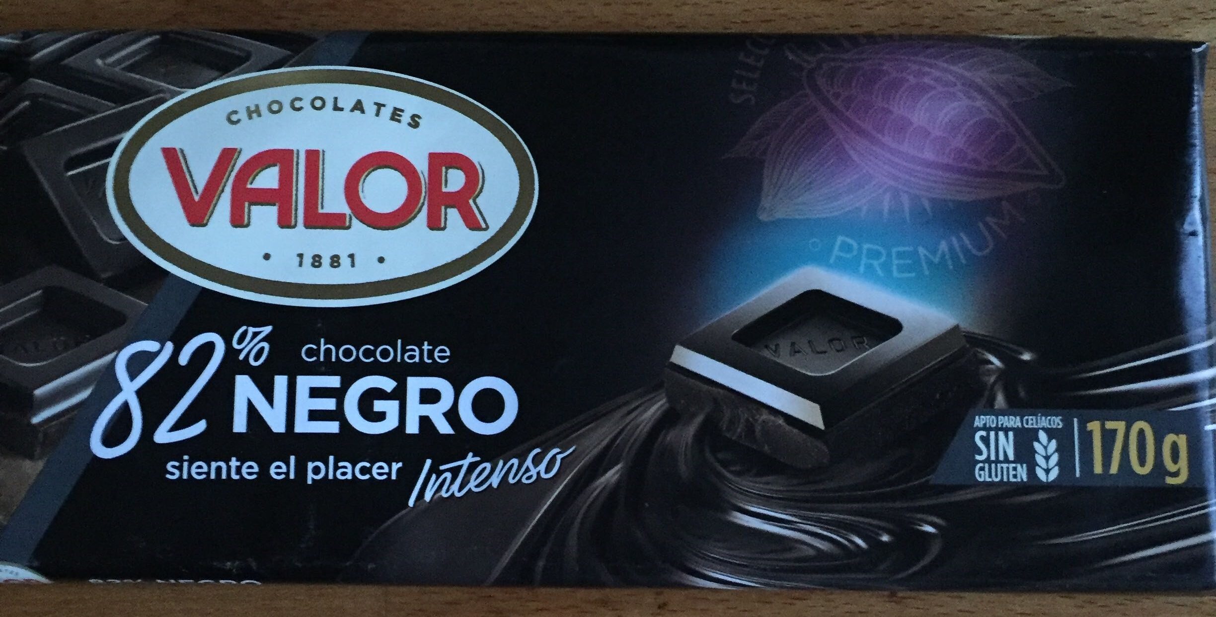 Chocolate negro 82% - Producto
