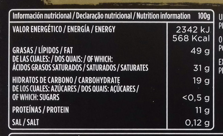 Chocolate negro 85% 0% Azúcares añadidos - Información nutricional