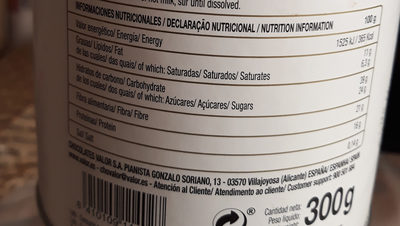 Cacao negro  soluble - Informació nutricional - es
