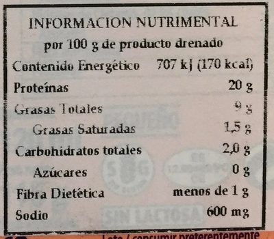 Mussels In Pickle Sauce - Información nutricional
