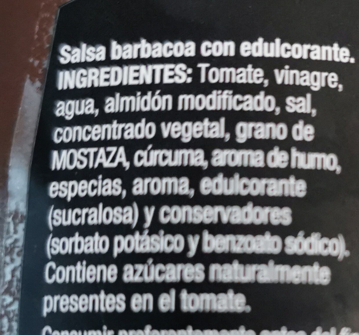 Barbacoa cero - Ingredients - es
